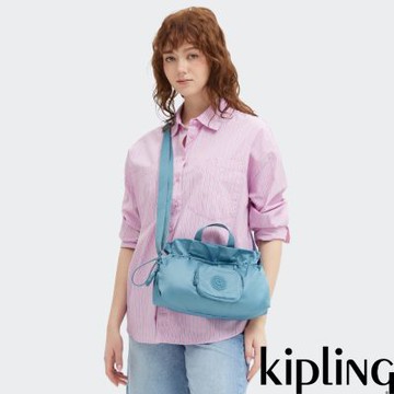 『拉拉包』Kipling 湖水藍輕盈束口手提側背包-ELZA