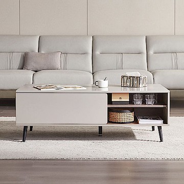 林氏木業簡約雙色1.2M收納茶几 OV1L-灰色 (H014364984)