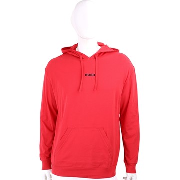 HUGO BOSS 字母軟質紅色連帽長袖TEE 運動衫(男款)