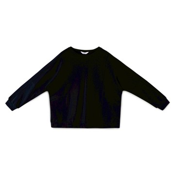 落肩拼接針織上衣 黑F