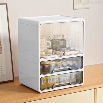 桌面防塵收納盒置物架高顏值簡約防潮辦公室廚房咖啡杯酒杯儲物盒