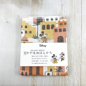 日本製 Disney 迪士尼 奈良 蚊帳生地 紗布巾 手帕 (米奇米妮/房子)｜小鶴日貨