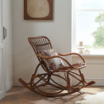 真藤搖椅家用沙發椅復古籐椅搖搖椅藤編庭院躺椅陽台休閑椅逍遙椅 幸福驛站