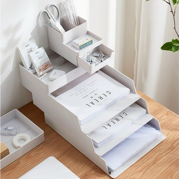 【24H台灣出貨🇹🇼】傑森生活🍀A4文件收納盒 A4桌上分層收納 分層收納 文件收納 書本資料夾 文具桌面整理盒