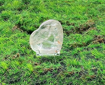 天然白水晶愛心共生紅膠花 療癒 開運 淨化 旺財運 避邪擋煞