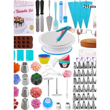MZBESTEN蛋糕烘焙轉臺套裝 裱花嘴蛋糕裝飾工具組合 蛋糕轉盤套裝