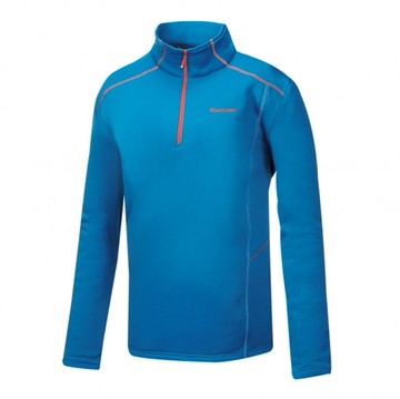 【【蘋果戶外】】山林 32P25-75 藍 男款 針織保暖上衣保暖衣 刷毛/半門襟/中層衣/ 吸濕排汗透氣快乾 秋冬 Mountneer