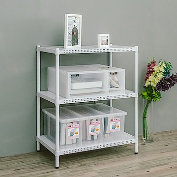 dayneeds 沖孔 75x45x90cm三層收納架(烤漆白) 層架/置物架/儲藏架