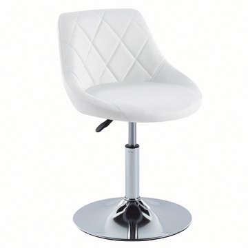 E-home Luke路克菱格紋皮面可調式多功能圓盤椅-四色可選白色