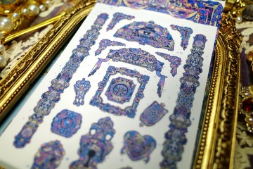 復古1號 紫色軋型貼紙 (libet) 古董手帳 拼貼日誌