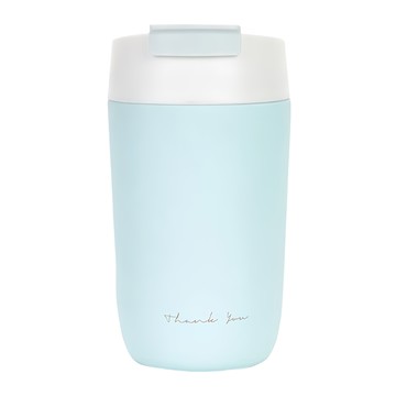 彈跳吸管雙飲保溫咖啡杯  480ml  SUS304不鏽鋼內膽  密封便攜  藍色  1個