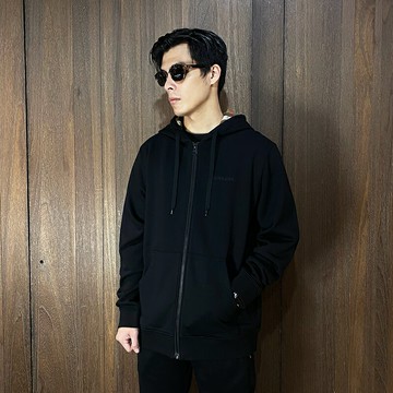 美國百分百【全新真品】Burberry 連帽外套 棉質 毛巾布 男款 歐洲精品 logo 夾克 黑色/深藍 CY00