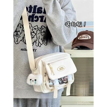 【桃園出貨🔥】日係ins休閒少女包包二次元透明吧唧痛包娃包百搭輕便學生斜挎包