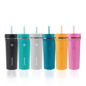 吸管杯 【ThermoFlask】不銹鋼吸管隨行杯 咖啡杯 保冷杯 950ml 多色任選