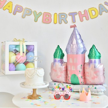 【芽米栗】最快隔日到 城堡氣球 公主氣球 造型氣球 生日派對氣球 慶生氣球生日氣球佈置 馬車氣球 氣球佈置 城堡