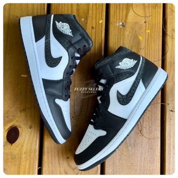 【逢甲 FUZZY】Air Jordan 1 Mid Panda Elephant 黑白 爆裂紋 FB9911-001