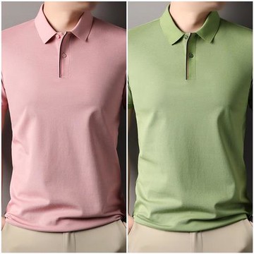 【巴黎精品】現貨+預購 夏季短袖上衣男襯衫高爾夫球衫100%純棉商務休閒T恤-薄款男POLO衫5色a1jw64