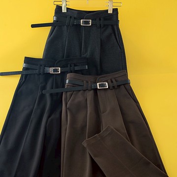 特價減15 直筒毛呢褲女百搭寬松ins老爹褲九分高腰顯瘦煙管西褲褲