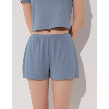 AIR SPACE 品牌LOGO綴飾休閒短褲(藍/深灰) 女裝 現貨