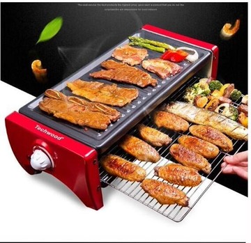 大號 24小時出貨雙層電烤盤家用電燒烤盤韓式烤肉機無煙燒烤爐不黏鍋多功能烤肉盤110v 台灣樂天市場 Line購物