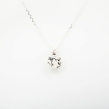 【Angel & Me】3D 實心 世界 愛 地球 Earth s925 純銀 項鍊 生日 情人節 禮物