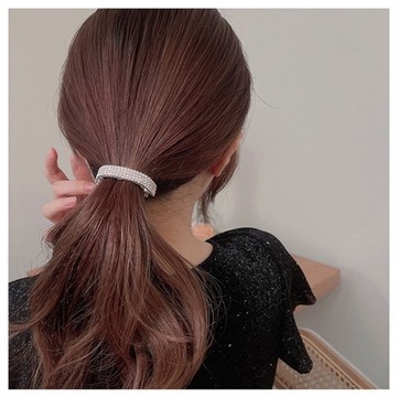 梨花HaNA 韓系全鑽馬尾頭女孩．金屬滿鑽面馬尾扣髮夾