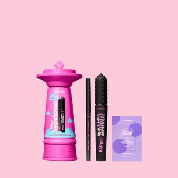 新上市 ✨【Benefit】電眼濃翹景觀塔(BADgal BANG! 星際真霸!壞女孩捲翻天睫毛膏+星際真霸！壞女孩眼線膠筆 黑曜石+無孔不入果萃洗卸雙效卸妝油試用包+瞭望台造型收納盒)