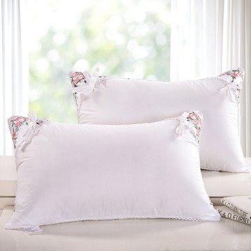 薰衣草全棉羽絲絨成人枕芯單人學生純棉宿舍護頸椎枕頭可水洗酒店