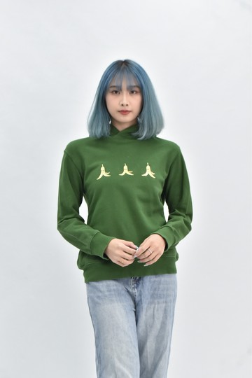 (M) uniqlo 連帽綠色長袖上衣