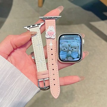 可愛拼色卡通小貓鏤空星星表帶適用 apple watch S10錶帶 9 8 7 6 5 4 SE 錶帶 蘋果錶帶