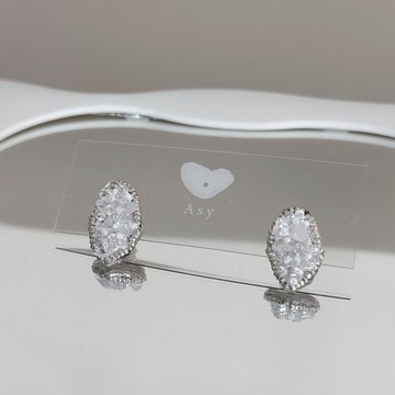 冰露月光 - 水晶耳環(可改耳夾)