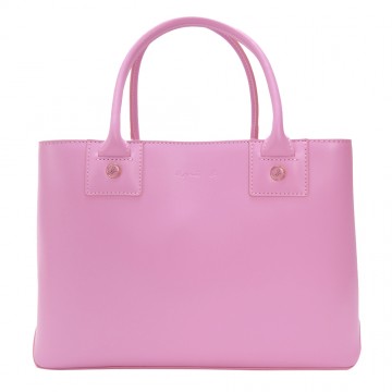 agnes b. New York方型皮革手提包(小/粉)