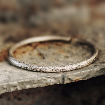 曲尾花復古手工肌理銀飾手鐲男士個性朋克風潮手環簡約中性手飾品