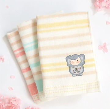 MIT燙印手帕紗布巾【大象變裝秀】一組3入