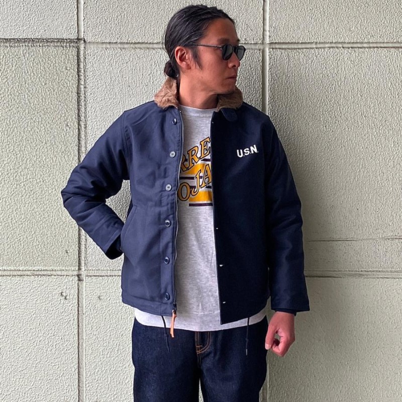 ヒューストン HOUSTON デッキジャケット N-1 DECK JACKET - NAVY