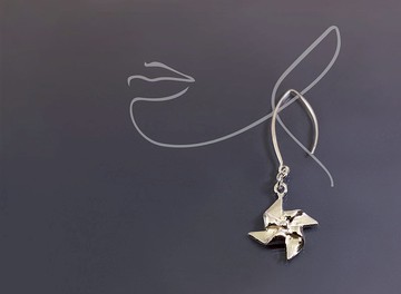 圖像系列-風車925銀耳環(單支/一對)