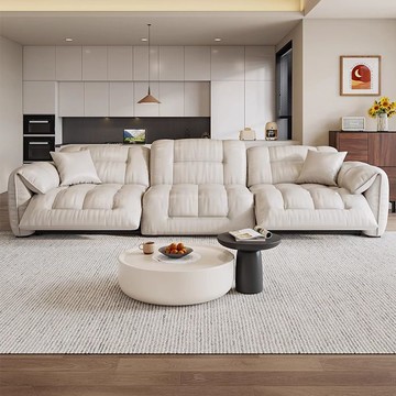 電動沙發椅 現代簡約太空電動艙功能客廳零靠墻三人小戶型法式奶油風皮藝沙發YY58公司貨