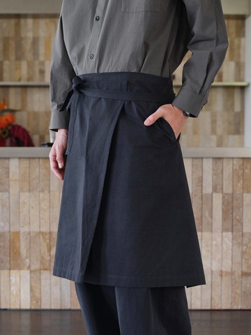 鹿造LUZAO 斜縫開衩半身圍裙 男女同款