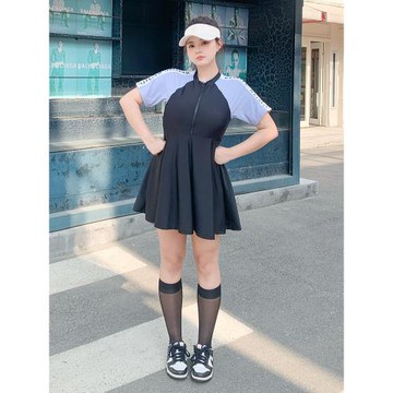 大碼泳衣女連體孕婦保守顯瘦遮肉遮肚微胖女孩200斤溫泉度假泳裝