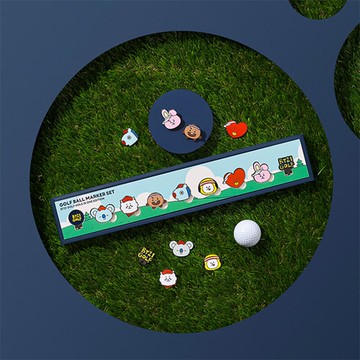 現貨 官方代理【BT21 GOLF HOLE IN ONE】Ball Markers Lucky 7 Set 高爾夫 球標 韓國原廠【正元精密】