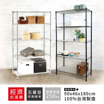 【現貨MIT｜免運抗漲】鐵架 層架 90x46x180H 輕型五層架 波浪架 貨架 置物架 收納架 鐵力士架 倉儲架