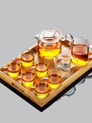 唐豐玻璃茶具套裝家用透明日式功夫茶小套簡約耐高溫紅茶泡茶壺