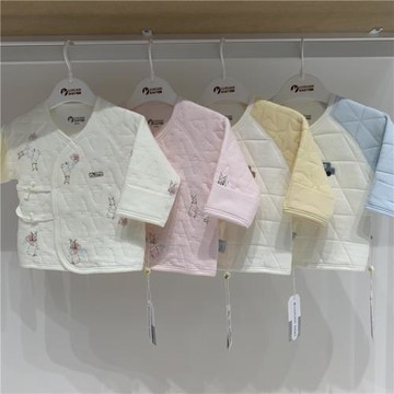 璐璇寶寶空氣層夾棉挖背衫新生兒半背衣初生嬰兒三層保暖上衣單件