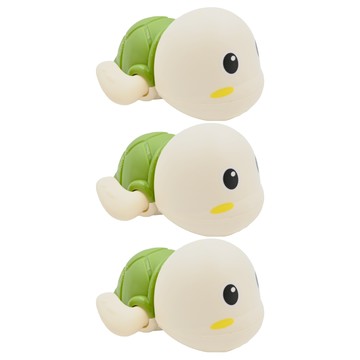 PUKU 藍色企鵝 樂游小烏龜發條玩具 ABS材質 耐用安全 旋轉發條 水中暢遊  綠色  3個