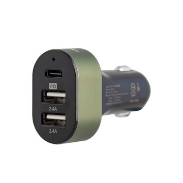 Avier COLOR MIX 42W 智能三孔車用充電器 / 森木綠