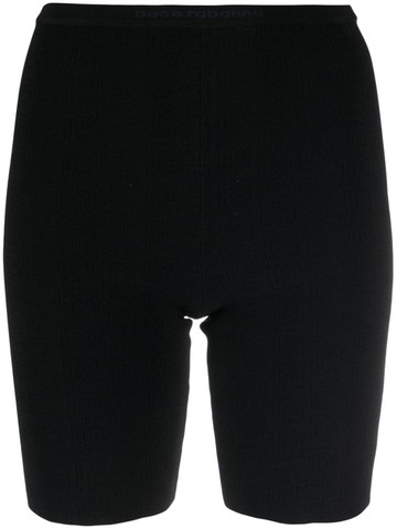 Rabanne - logo-waistband skinny track shorts - women - Polyamide/Viscose/Polyester/Spandex/Elastane - XS - Black