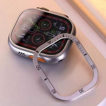 藍寶石金屬框手錶保護貼 玻璃貼 適用 Apple Watch Ultra 49mm 藍寶石 金屬框 保護貼 手錶保護貼