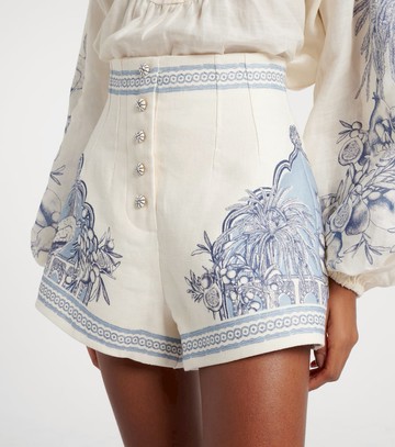 Alémais Villa Romantica printed linen Bermuda shorts