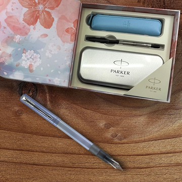 PARKER 派克 威雅XL系列 限量櫻花系列鋼筆/鋼珠筆雙用皮套禮盒組