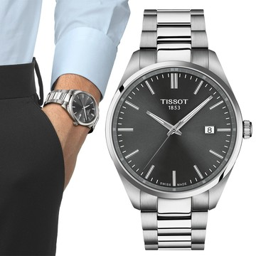 TISSOT 天梭 PR100 經典簡約紳士腕錶/灰X銀/40mm/T1504101108100